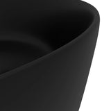 Lavabo rond de luxe Noir mat 40x15 cm Céramique