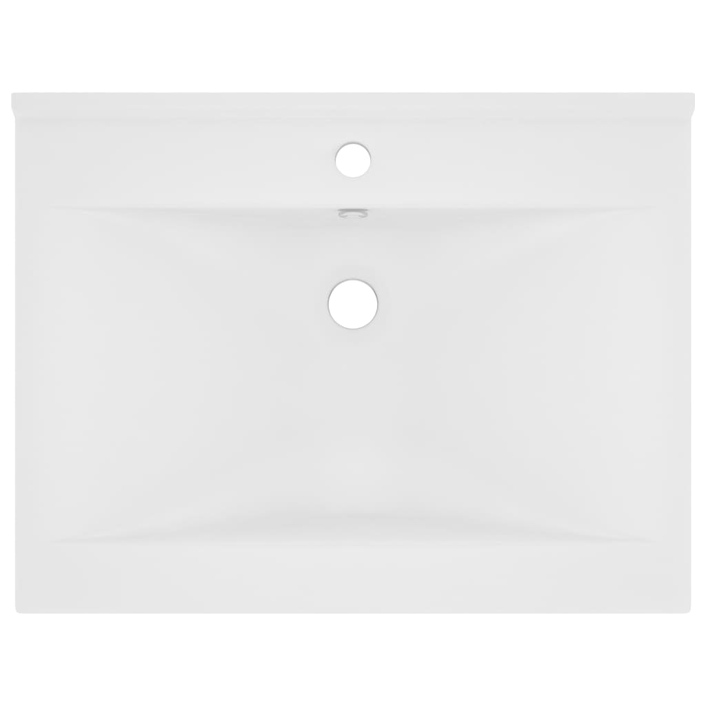 Lavabo avec trou de robinet Blanc mat 60x46 cm Céramique