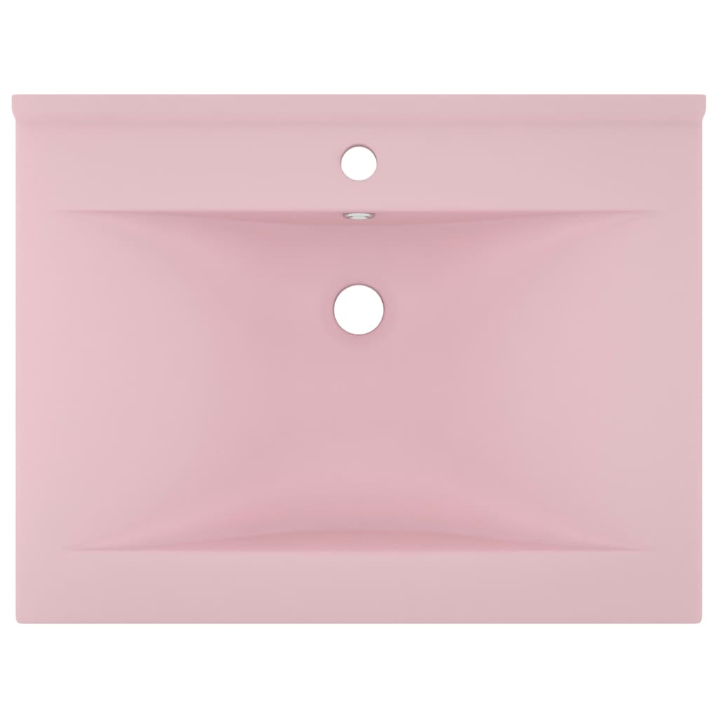 Lavabo avec trou de robinet Rose mat 60x46 cm Céramique