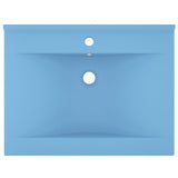 Lavabo avec trou de robinet Bleu clair mat 60x46 cm Céramique