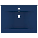 Lavabo avec trou de robinet Bleu foncé mat 60x46 cm Céramique