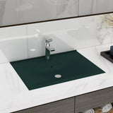 Lavabo avec trou de robinet Vert foncé mat 60x46 cm Céramique