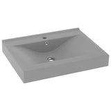 Lavabo avec trou de robinet Gris clair mat 60x46 cm Céramique