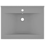 Lavabo avec trou de robinet Gris clair mat 60x46 cm Céramique