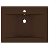 Lavabo avec trou de robinet Marron foncé mat 60x46 cm Céramique