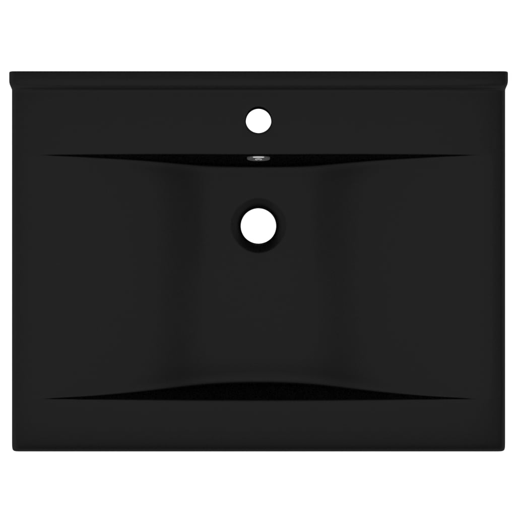 Lavabo avec trou de robinet Noir mat 60x46 cm Céramique