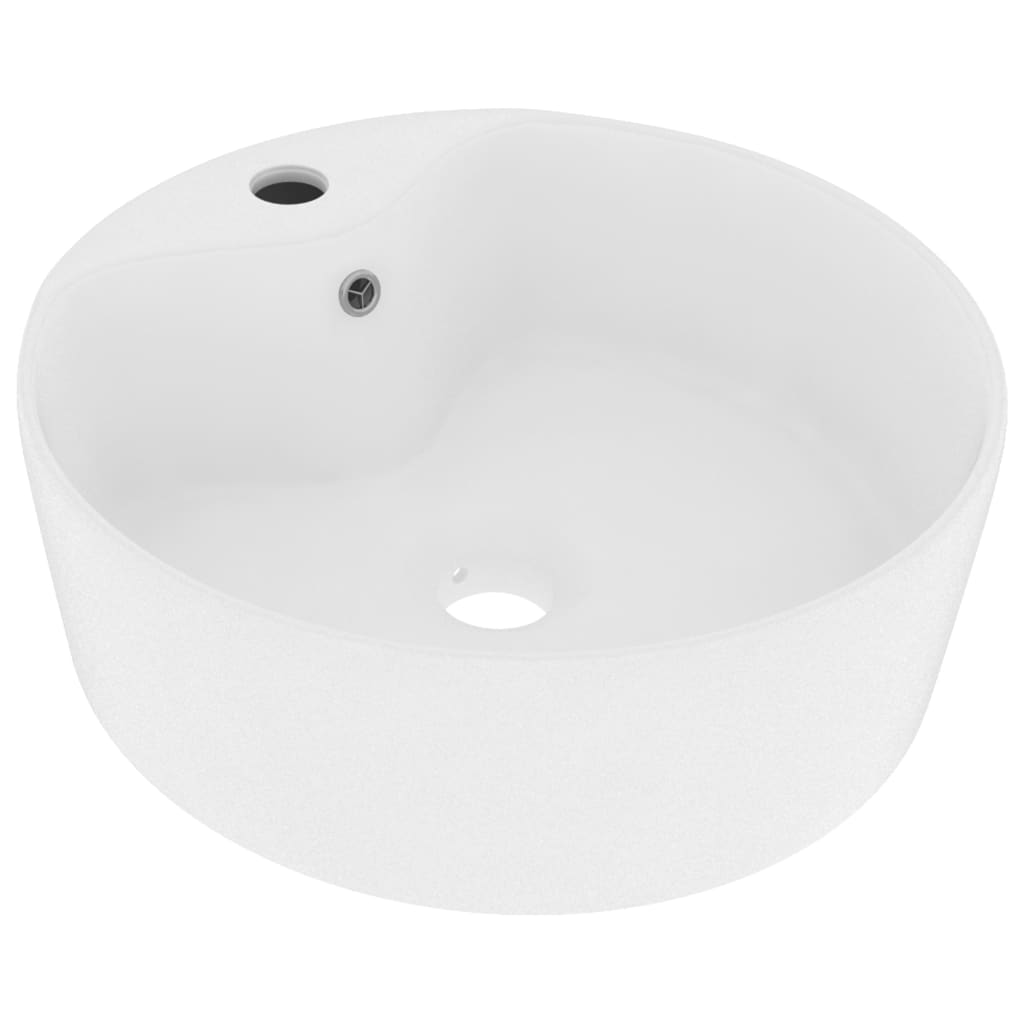 Lavabo de luxe avec trop-plein Blanc mat 36x13 cm Céramique