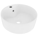 Lavabo de luxe avec trop-plein Blanc mat 36x13 cm Céramique