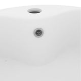 Lavabo de luxe avec trop-plein Blanc mat 36x13 cm Céramique