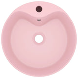 Lavabo de luxe avec trop-plein Rose mat 36x13 cm Céramique