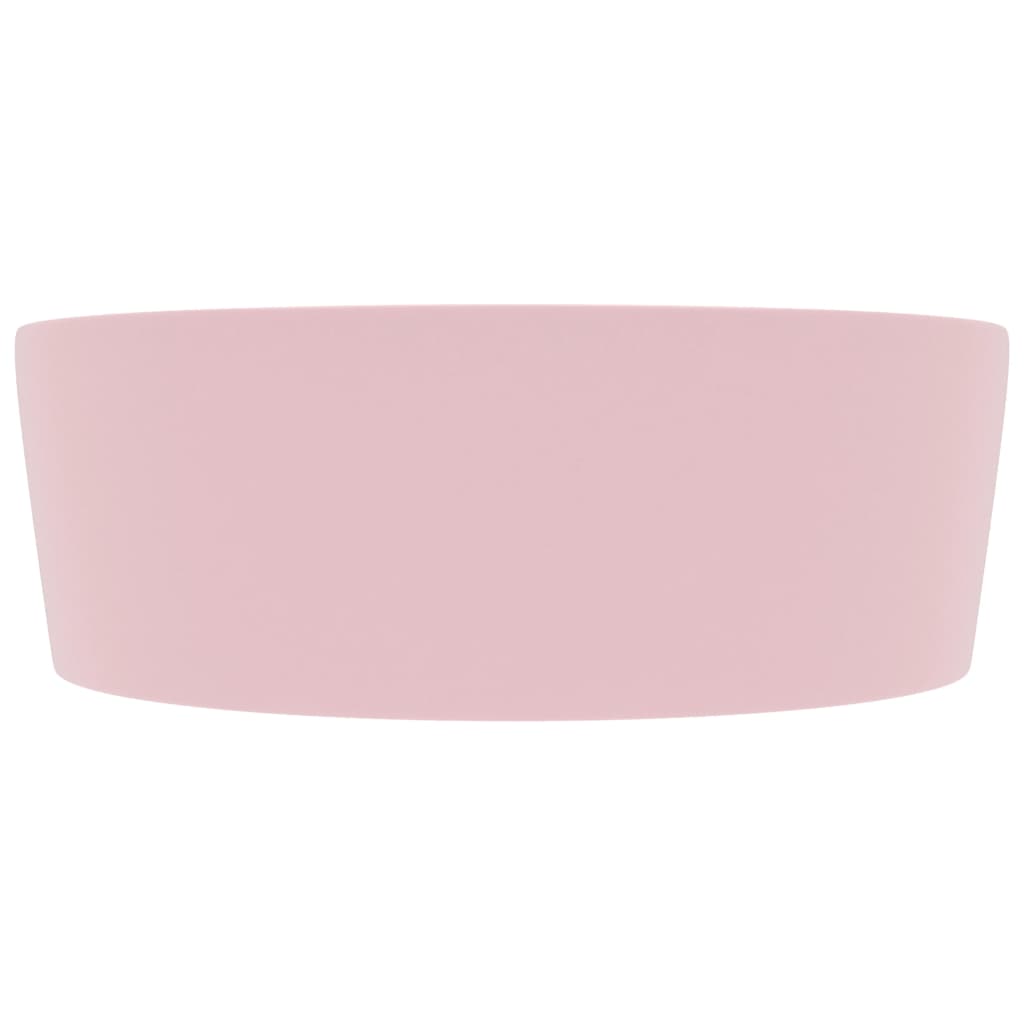 Lavabo de luxe avec trop-plein Rose mat 36x13 cm Céramique