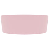 Lavabo de luxe avec trop-plein Rose mat 36x13 cm Céramique