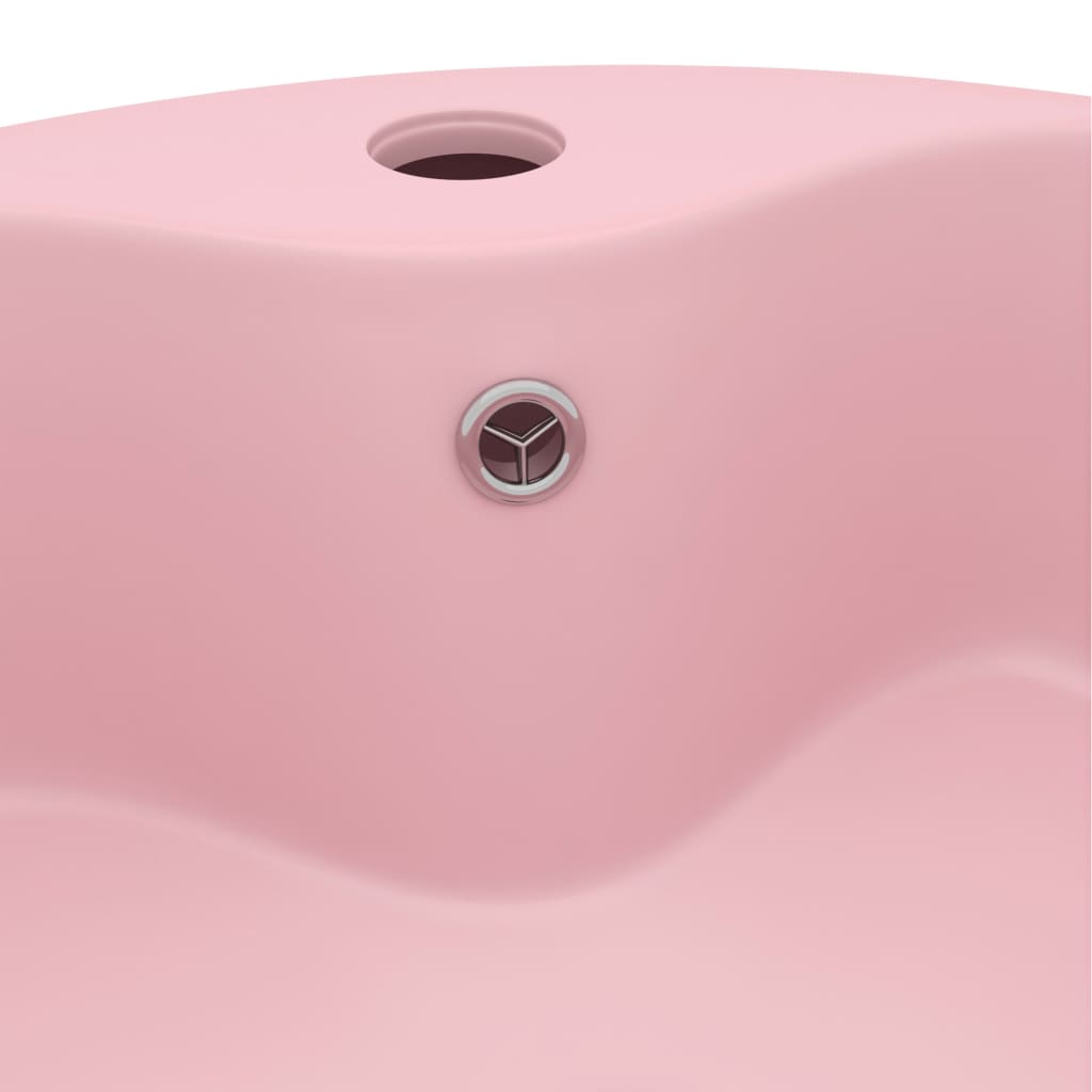 Lavabo de luxe avec trop-plein Rose mat 36x13 cm Céramique