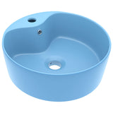 Lavabo de luxe avec trop-plein Bleu clair mat 36x13cm Céramique