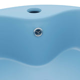 Lavabo de luxe avec trop-plein Bleu clair mat 36x13cm Céramique