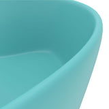 Lavabo de luxe avec trop-plein Vert clair mat 36x13cm Céramique