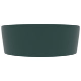 Lavabo de luxe avec trop-plein Vert foncé mat 36x13cm Céramique