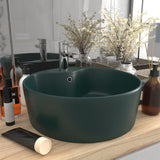 Lavabo de luxe avec trop-plein Vert foncé mat 36x13cm Céramique