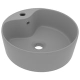 Lavabo de luxe avec trop-plein Gris clair mat 36x13cm Céramique