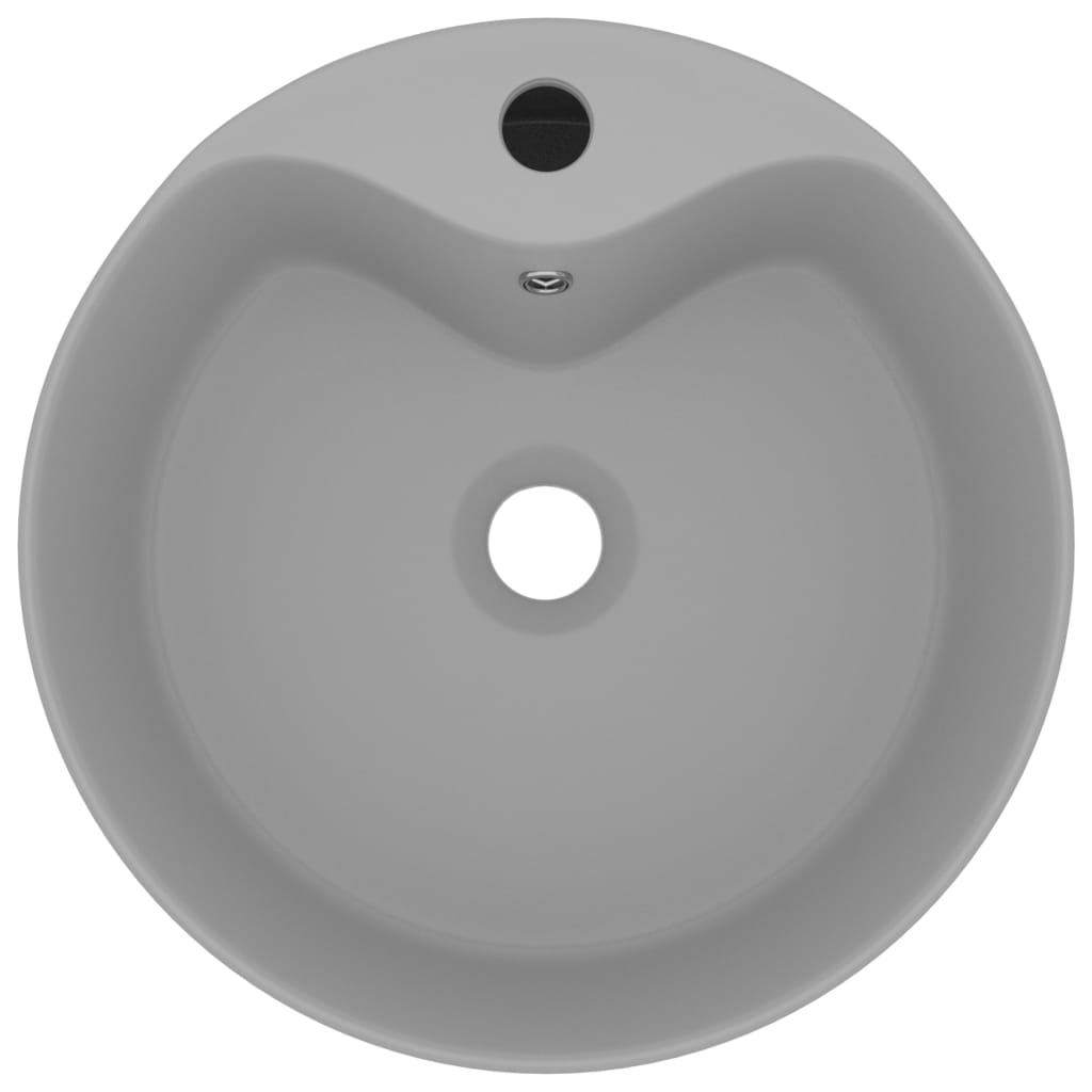 Lavabo de luxe avec trop-plein Gris clair mat 36x13cm Céramique