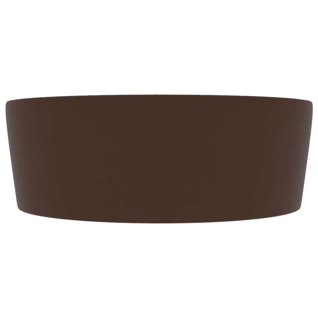 Lavabo avec trop-plein Marron foncé mat 36x13 cm Céramique