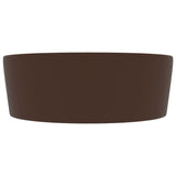 Lavabo avec trop-plein Marron foncé mat 36x13 cm Céramique