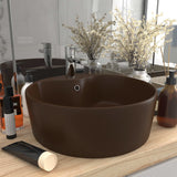 Lavabo avec trop-plein Marron foncé mat 36x13 cm Céramique