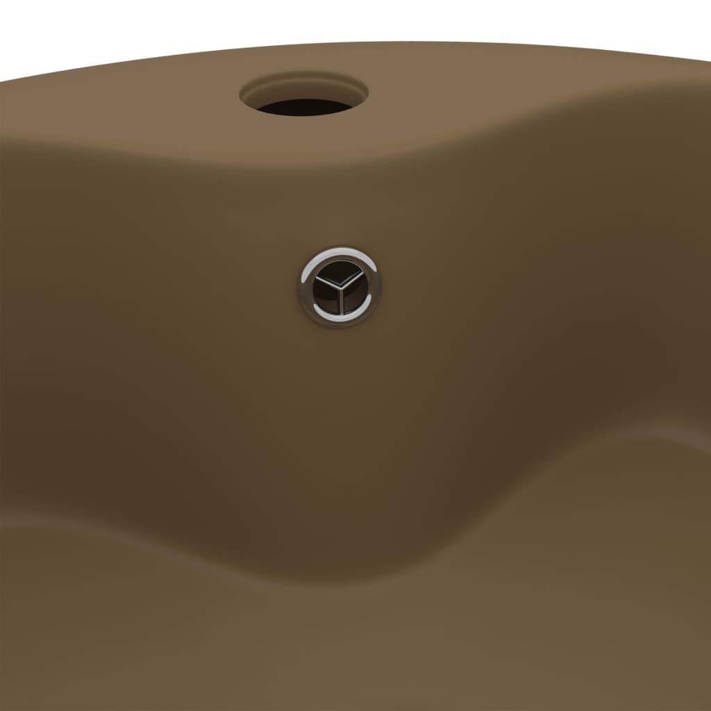 Lavabo de luxe avec trop-plein Crème mat 36x13 cm Céramique