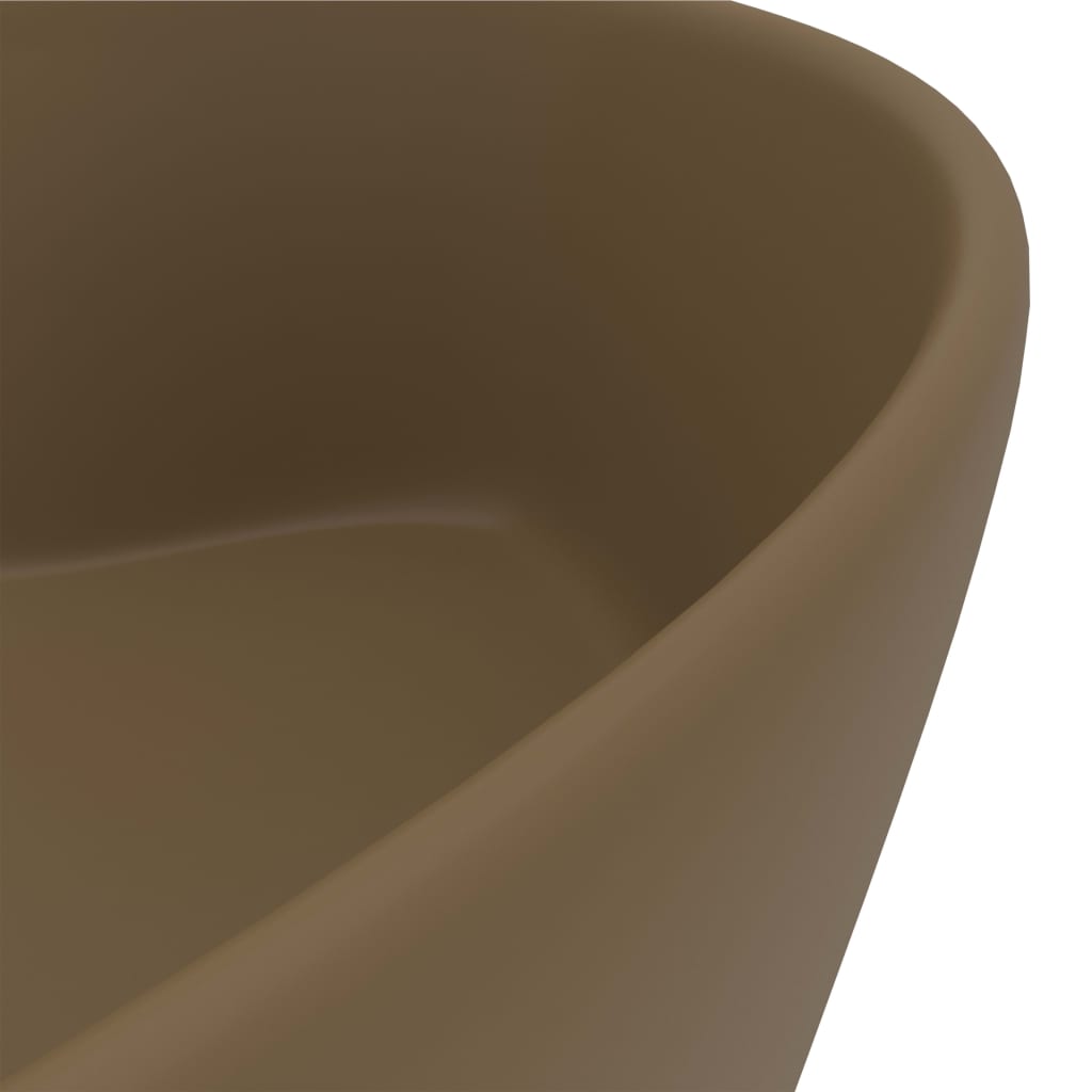 Lavabo de luxe avec trop-plein Crème mat 36x13 cm Céramique