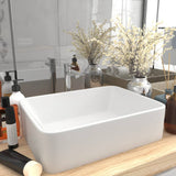 Lavabo de luxe Blanc mat 41x30x12 cm Céramique