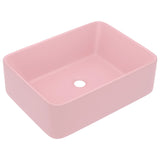 Lavabo de luxe Rose mat 41x30x12 cm Céramique