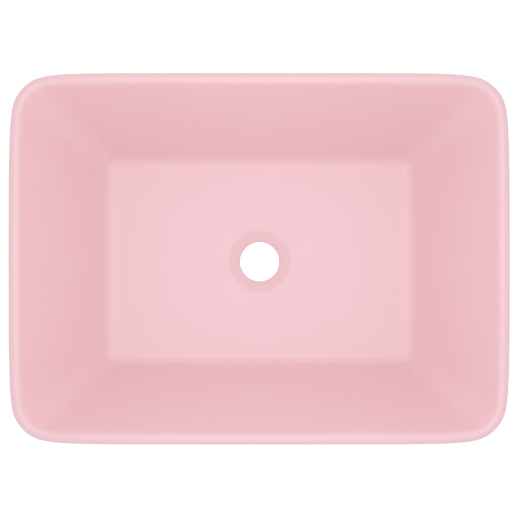 Lavabo de luxe Rose mat 41x30x12 cm Céramique