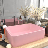 Lavabo de luxe Rose mat 41x30x12 cm Céramique