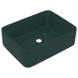 Lavabo de luxe Vert foncé mat 41x30x12 cm Céramique