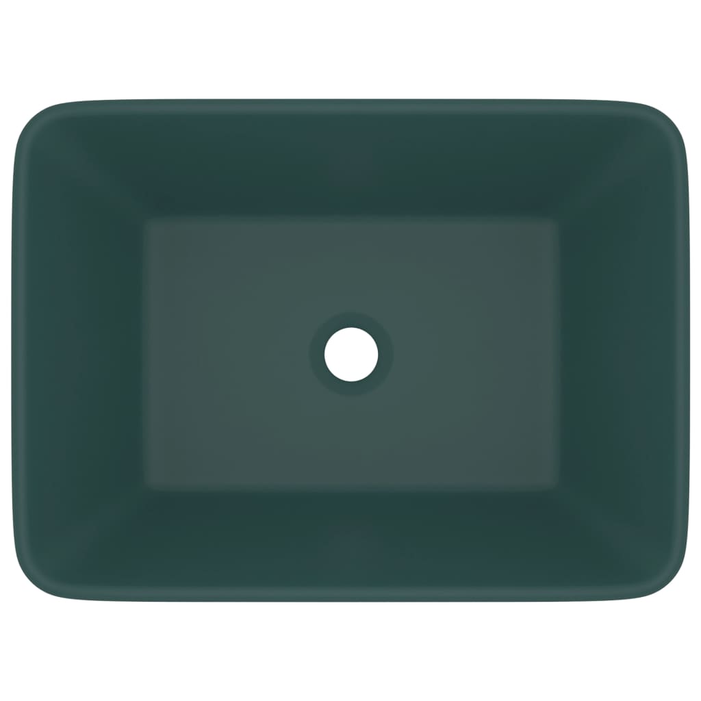 Lavabo de luxe Vert foncé mat 41x30x12 cm Céramique