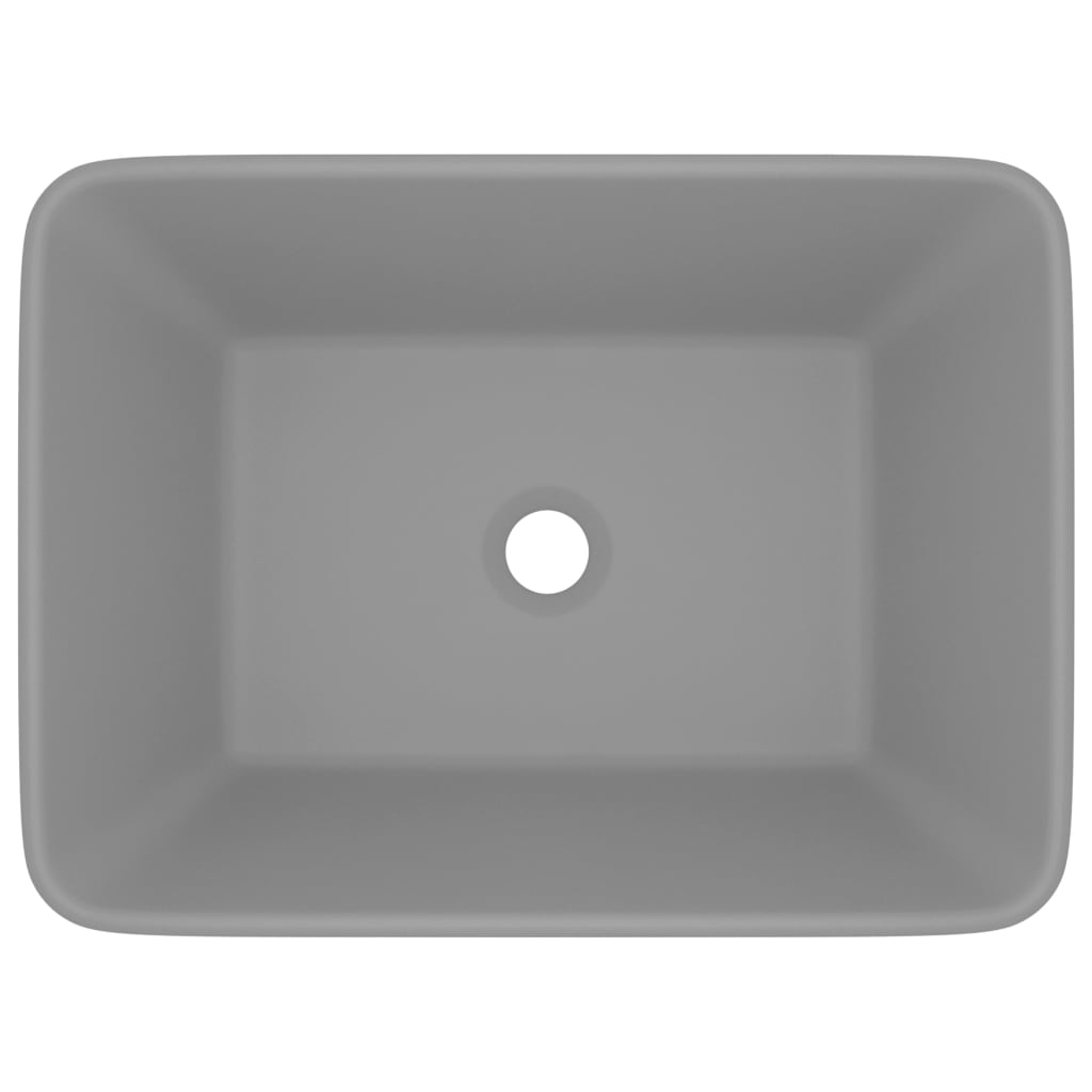 Lavabo de luxe Gris clair mat 41x30x12 cm Céramique