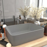 Lavabo de luxe Gris clair mat 41x30x12 cm Céramique