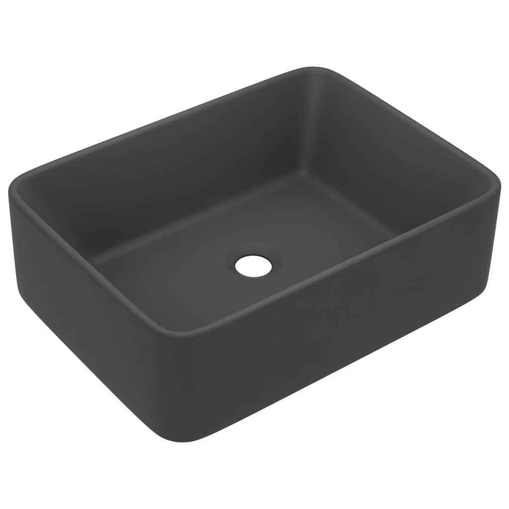 Luxury washbasin Dark grey matt 41x30x12 cm Ceramic