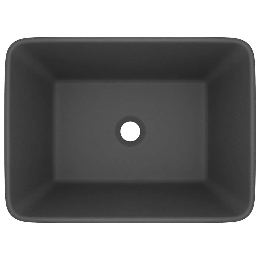 Luxury washbasin Dark grey matt 41x30x12 cm Ceramic