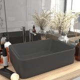 Lavabo de luxe Gris foncé mat 41x30x12 cm Céramique