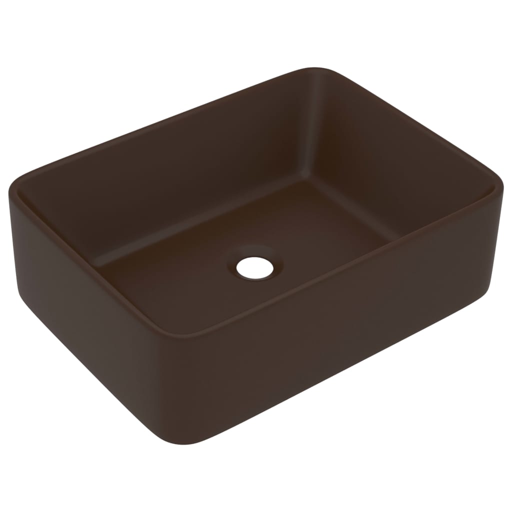 Lavabo de luxe Marron foncé mat 41x30x12 cm Céramique