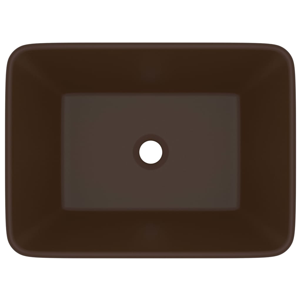 Lavabo de luxe Marron foncé mat 41x30x12 cm Céramique