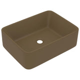 Lavabo de luxe Crème mat 41x30x12 cm Céramique