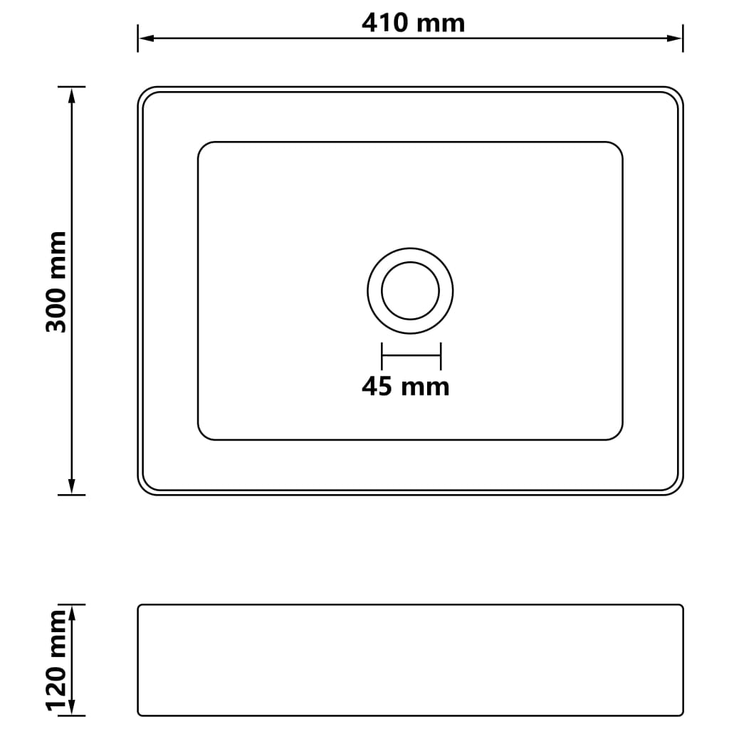 Luxuswaschbecken Mattcreme 41x30x12 cm Keramik