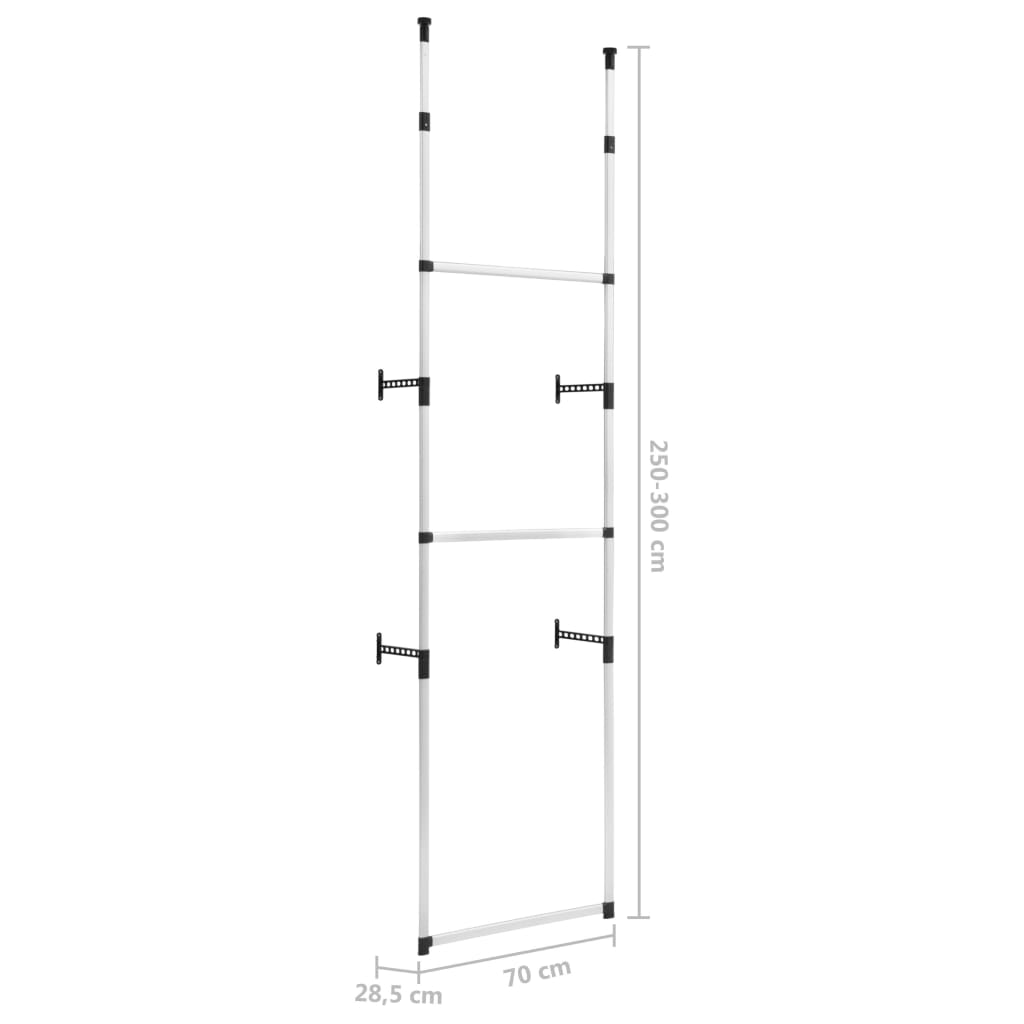 Système de garde-robe télescopique avec barres Aluminium