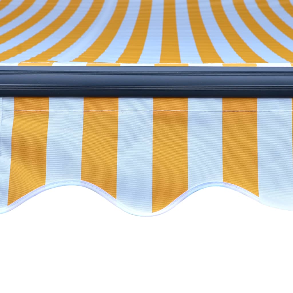 Manual retractable awning with LED 300x250 cm Yellow and white