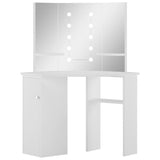 Coiffeuse d'angle table de maquillage lumière LED Blanc clair