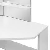 Coiffeuse d'angle Table de maquillage cosmétique Blanc