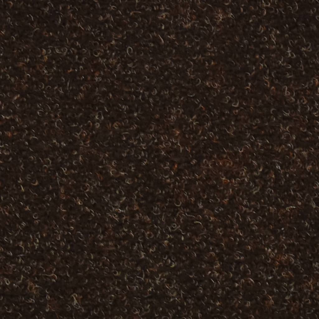 Tapis d'escalier autocollants 15pcs Marron 56x17x3cm Aiguilleté