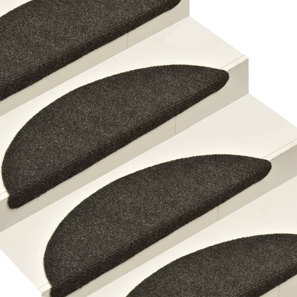 Tapis d'escalier autocollants 15 pcs anthracite 65x21x4 cm